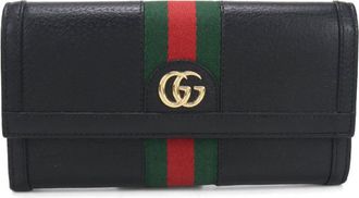 Gucci Black Leather Long Wallet (Bi-Fold) (Pre-Owned)