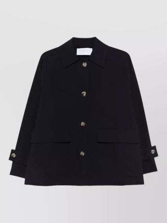 Harris Wharf London nylon blouson jacket flap pockets collar