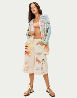 Me369 Mykonos Printed Cardigan In Runic Whisper