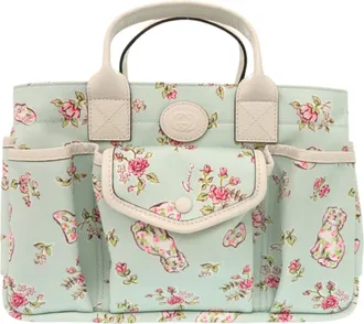 Gucci Mint Blue Canvas Leather Handbag Tote Bag (Pre-Owned)