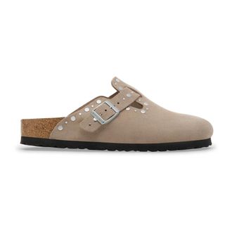 Birkenstock Mules, female, Beige, Size: 8 US Boston Rivet Narrow Fit