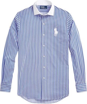Polo Ralph Lauren Camicia a righe con ricamo - Blu