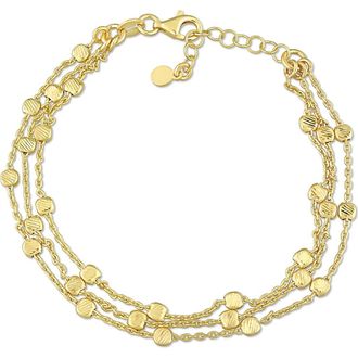 Delmar Sterling Silver Multi Strand Chain Bracelet in Yellow at Nordstrom Rack