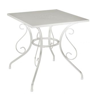 Vacchetti Vacchetti - Mesa Comedor Blanco 70x70 Cm H 72 Cm En Metal Mod. New Old