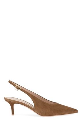 Gianvito Rossi Robbie Sling 55 in Brown Suede at Nordstrom, Size 39.5