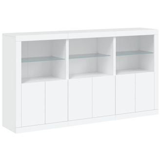 Berkfield Home Sideboard with LED Lights White 181.5x37x100 cm
