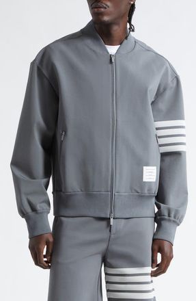 Thom Browne 4-Bar Tech Bomber in Medium Grey at Nordstrom, Size 5