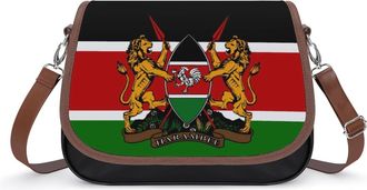 Generic Kenyan Flag Coat of Arms Fashion Womens Crossbody Bags Novelty Handbag Shoulder Bag Purse