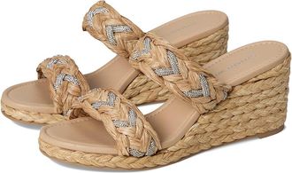 Stuart Weitzman Lana Wedge Slide 65 Womens Wedge Shoes Natural : 10.5 M, Leather