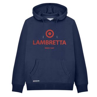 Lambretta Heren Target Logo Hoodie (Donkere marine)