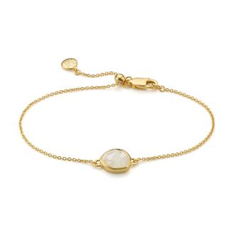 Monica Vinader Gold Siren Gemstone Chain Bracelet Moonstone