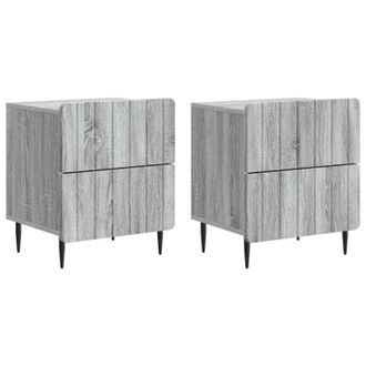 vidaXL Armario De Noche 2 Pcs Gris Sonoma 43 X 34,5 X 49,5 Cm Vidaxl