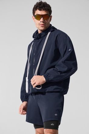Alo | Vantage Nylon Ripstop Track Jacket in Navy, Size: 2XL