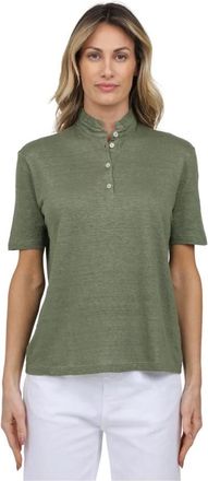 Gran Sasso Koreaanse halfmouw shirt - Dames - Polos - Groen - M - Tops
