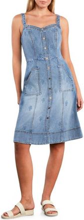 Wash Lab Denim Topstitch Seamed Denim Dress in Denim Dream at Nordstrom, Size X-Large