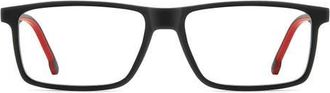 Carrera 56mm Rectangular Optical Glasses in Matte Black Red at Nordstrom