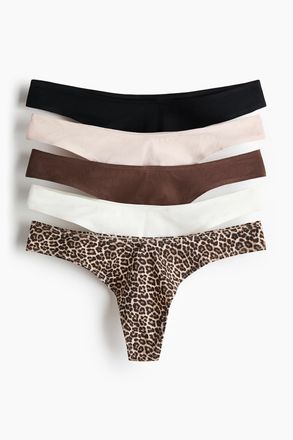 H&M 5er-Pack Baumwolltangas - Brown