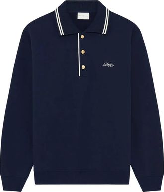 Dr&ocirc;le de Monsieur striped-trim polo shirt - Blue