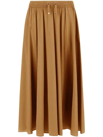 Herno Camel-Colored Skirt with Elastic Waistband and Flowing Silhouette