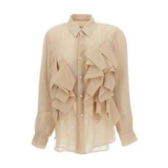 Comme Des Gar&ccedil;ons Shirts, female, Beige, Size: M Shirts