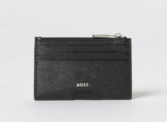 HUGO BOSS Portacarte di credito Boss in pelle saffiano