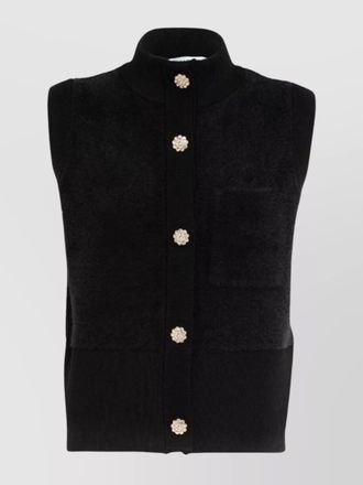 Blugirl high neck sleeveless knitwear embellished buttons