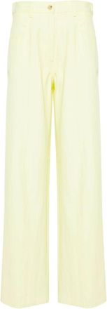 Forte_Forte Stella Vicose Cotton Chic Twill 5 Pockets Pants - Dames - Wijde Broeken - Groen - S - Katoen - Broeken