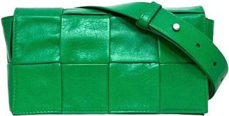 Bottega Veneta Green Leather Shoulder Bag (Pre-Owned)