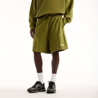 New Balance Uomo Trackside French Terry Short 7 in Verde, Maglia di Poliestere, Taglia XL