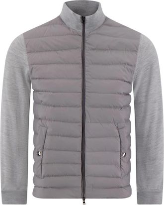 Herno Zip-up Donsjack - Heren - Gewatteerde jassen - Grijs - 2XL - Polyester - Jassen