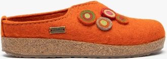 Haflinger Womens Haflinger KANON Womens Felt Wide Fit Mule Slippers Rust - Orange - Size: 4