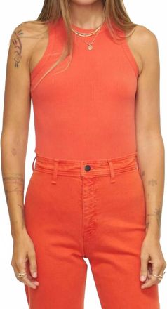 Pistola Denim Blake Crewneck Bodysuit In Flamingo