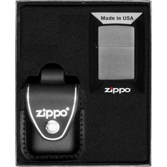 OEM Encendedor Zippo Cromado Cepillado Set De Regalo N.&ordm; 3