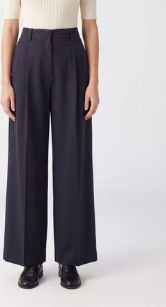Filippa K High-Waisted Pleated Wide-Leg Trousers in a Wool Blend