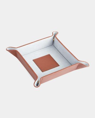 Royce Leather Personalized Suede & Leather Catchall Valet Tray