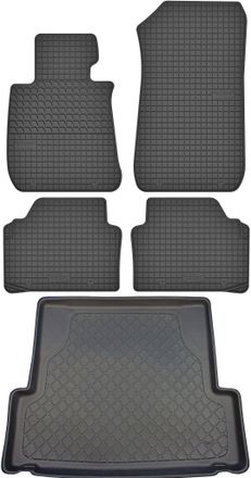 OEM Bmw Serie 3 E91 Familiar (09.2005-11.2012) Juego - Alfombrillas De Goma Para Coche + Alfombrilla Para Maletero
