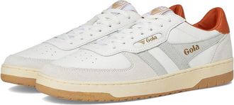 Gola Hawk Mens Shoes White/Smoke/Moody Orange : 10.5 D - Medium, Leather