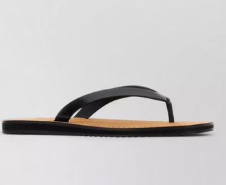 The Row leather city thong flat sole slippers