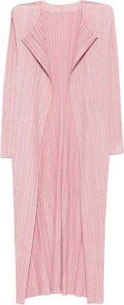 Issey Miyake Overhemden, Dames, Roze, L, Polyester, Coat Pleats Please