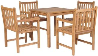 vidaXL 5 Piece Outdoor Dining Set Solid Teak Wood Vidaxl