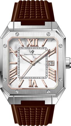 Christian Van Sant Mens Mosaic White Dial Watch