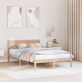 Berkfield Home Pine Wood Bed Frame Natural Solid Pine wood 120 x 190 cm Durable in Brown