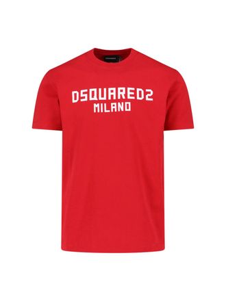 Dsquared2 Cotton T-Shirt with Contrasting Logo Design