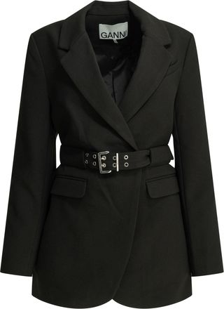 Ganni cr&ecirc;pe blazer