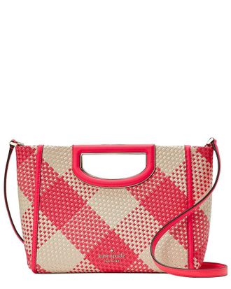 Kate Spade New York Kate Spade New York Alexa Gingham Straw Crossbody Clutch