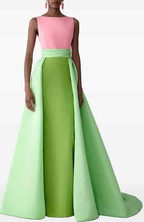 Carolina Herrera Maxi-jurk met boothals - Groen