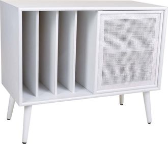 Wanderlust Deco Wanderlust Deco - Mueble Bajo De Madera Y Rejilla En Blanco 80x38x67