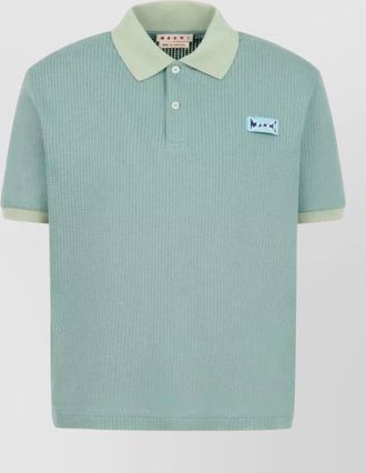 Marni jacquard knit polo shirt short sleeves