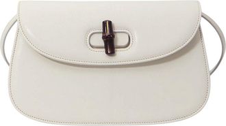 Gucci White Bamboo Small Shoulder Bag