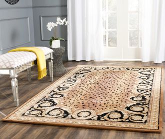 Safavieh Naples Hand Made Area rug, Black / Gold Traditional Style Non-Shedding